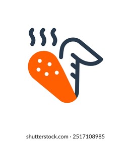 Chicken Wing Restaurant Menu Vector Icon