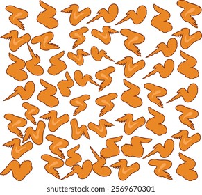 Chicken Wing set vector illustration. Good for banner, poster, greeting card, party card, invitation, template, advertising, campaign, and social media.