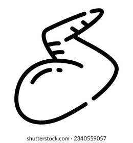 Chicken Wing Simple Line Icon Symbol Logo