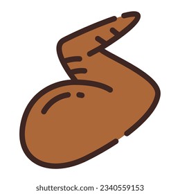 Chicken Wing Simple Line Icon Symbol Logo