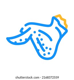chicken wing with three phalanges color icon vector. chicken wing with three phalanges sign. isolated symbol illustration