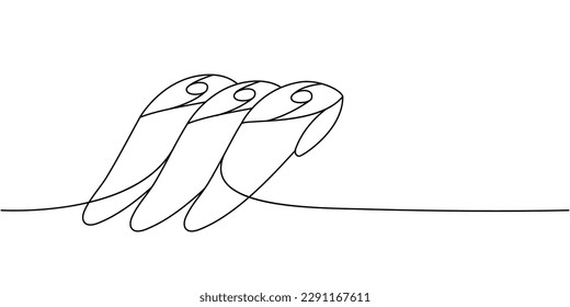 Chicken wing tip one line continuous drawing. Fresh chicken meat continuous one line illustration. Vector minimalist linear illustration