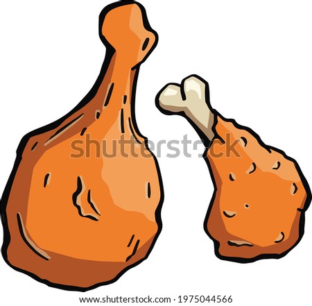 Chicken wing vector icon.Cartoon vector icon isolated on white background chicken wing. Vector illustration