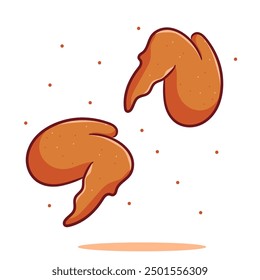Chicken Wings Cartoon Vector. Food And Beverage Concept Design Illustration. Icon Illustration Isolated White Background.