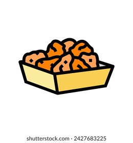chicken wings fast food color icon vector. chicken wings fast food sign. isolated symbol illustration