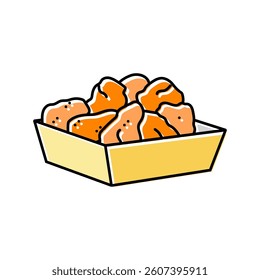 chicken wings fast food color icon vector. chicken wings fast food sign. isolated symbol illustration
