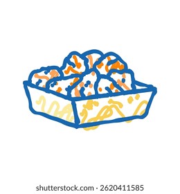 chicken wings fast food doodle icon sketch vector. chicken wings fast food sign. isolated symbol illustration
