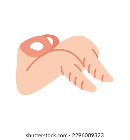 Chicken wings icon. Fresh chicken meat silhouette. Vector illustration.