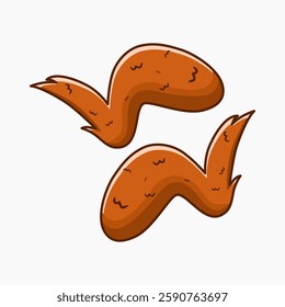 Chicken wings illustration icon designed in cartoon flat style isolated on white background. Fried chicken wings.