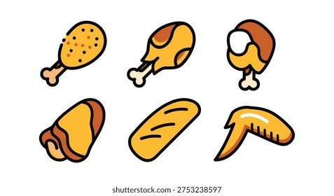 Chicken Wings Line art vector modern smooth abstract illustration