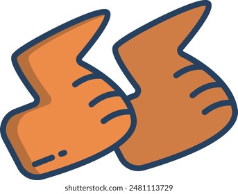 Chicken wings linear color illustration icon