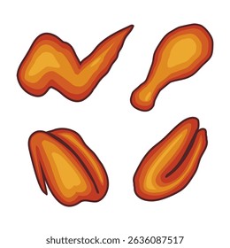 chicken wings logo design vector flat modern isolated illustration