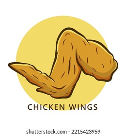 Chicken Wings Logo. Food and Drink Illustration. Poultry Icon Symbol sticker