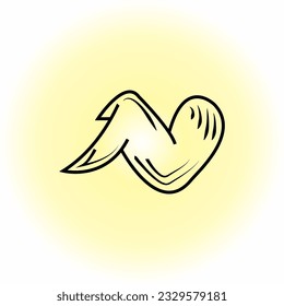  chicken wings logo vector illustration isolated on white background