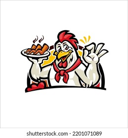 Chicken wings mascot logo design for your t-shirt, souvenir and identity