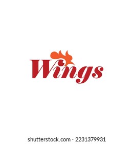 Chicken wings modern barbecue restaurant logo