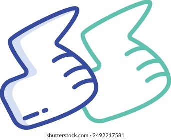 Chicken wings outline color vector illustration