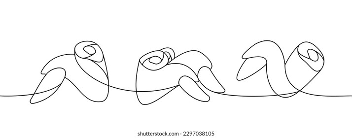 Hühnerflügel setzen eine Linie kontinuierliches Zeichnen. Hühnerfleisch durchgehend eine einzige Illustration. Lineare Vektorgrafik minimalistisch.