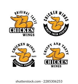 Chicken wings vector design logo collection for label product, shop logo, stamp, banner,  and more