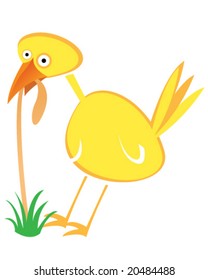 A chicken and a worm