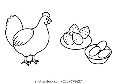 Ilustración de Vector lainar de pollo y castaño tostado