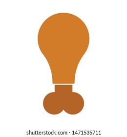 chicken-leg icon. flat illustration of chicken-leg - vector icon. chicken-leg sign symbol