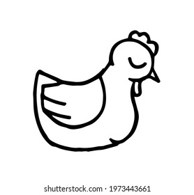 Chickens and chicks. Seamless illustration. Sleeping. Cartoon sketch style. Hand outline drawing cheerful funny animal. vector