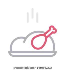 chickens colour line vector icon