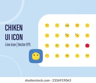 chickens emoji icons vector illustration.