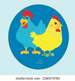chickens grown on a farm, on natural products
