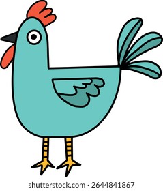 Chickens isolated on white background vector illustration