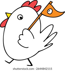 Chickens isolated on white background vector illustration