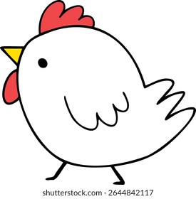 Chickens isolated on white background vector illustration