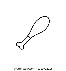 Chicken's leg icon. Element for mobile concept and web apps. Thin line  icon for website design and development, app development. Premium icon on white background on white background