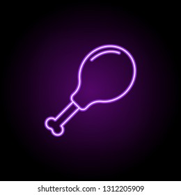 Chicken's leg icon. Elements of Food and drink in neon style icons. Simple icon for websites, web design, mobile app, info graphics