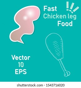 Chicken's leg icon. Elements of Food set. Simple icon for websites, web design, mobile app, info graphics