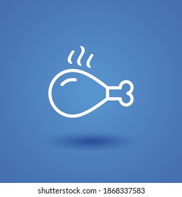 Chicken's leg line icon, outline vector illustration.