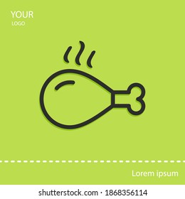 Chicken's leg line icon, outline vector illustration.