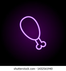 Chicken's leg neon icon. Elements of web set. Simple icon for websites, web design, mobile app, info graphics