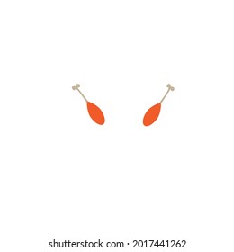 chickens leg piece vector logo or clipart 
