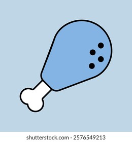 Chicken's leg vector icon. Fast food sign. Graph symbol for cooking web site and apps design, logo, app, UI