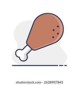 Chicken's leg vector icon. Fast food sign. Graph symbol for cooking web site and apps design, logo, app, UI