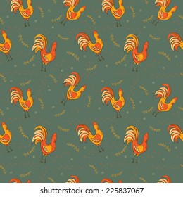 Chickens seamless pattern