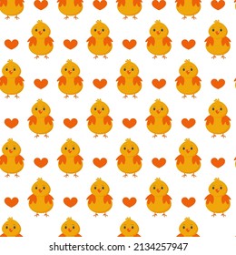 Chickens seamless pattern. Festive vector background for Easter. Eps 10