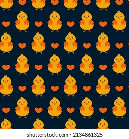 Chickens seamless pattern. Festive vector background for Easter. Eps 10