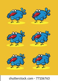 chickens set, abstract vector art illustration