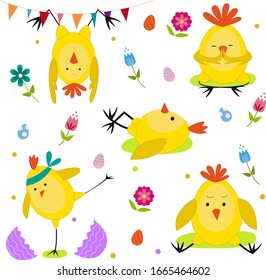 Chickens set vector image for your design