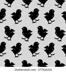 Chickens silhouette pattern