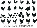 chickens in various poses and sizes, with some standing, some pecking at the ground, and some in mid flight. perfect for farmhouse decor to add a touch of rustic charm to their living space.