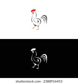 Chicken,Set of chicken, rooster, hen poultry farm animal icon character hand drawn vector illustration.
